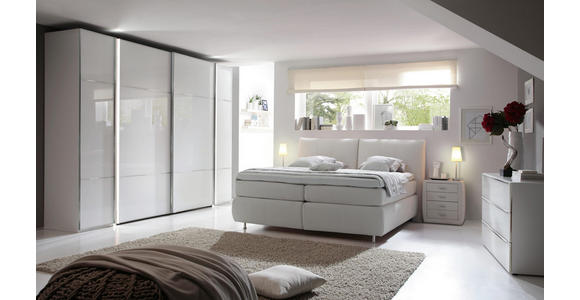 BOXSPRINGBETT 180/210 cm in Beige - Beige/Alufarben, KONVENTIONELL, Textil/Metall (180/210cm) - Dieter Knoll