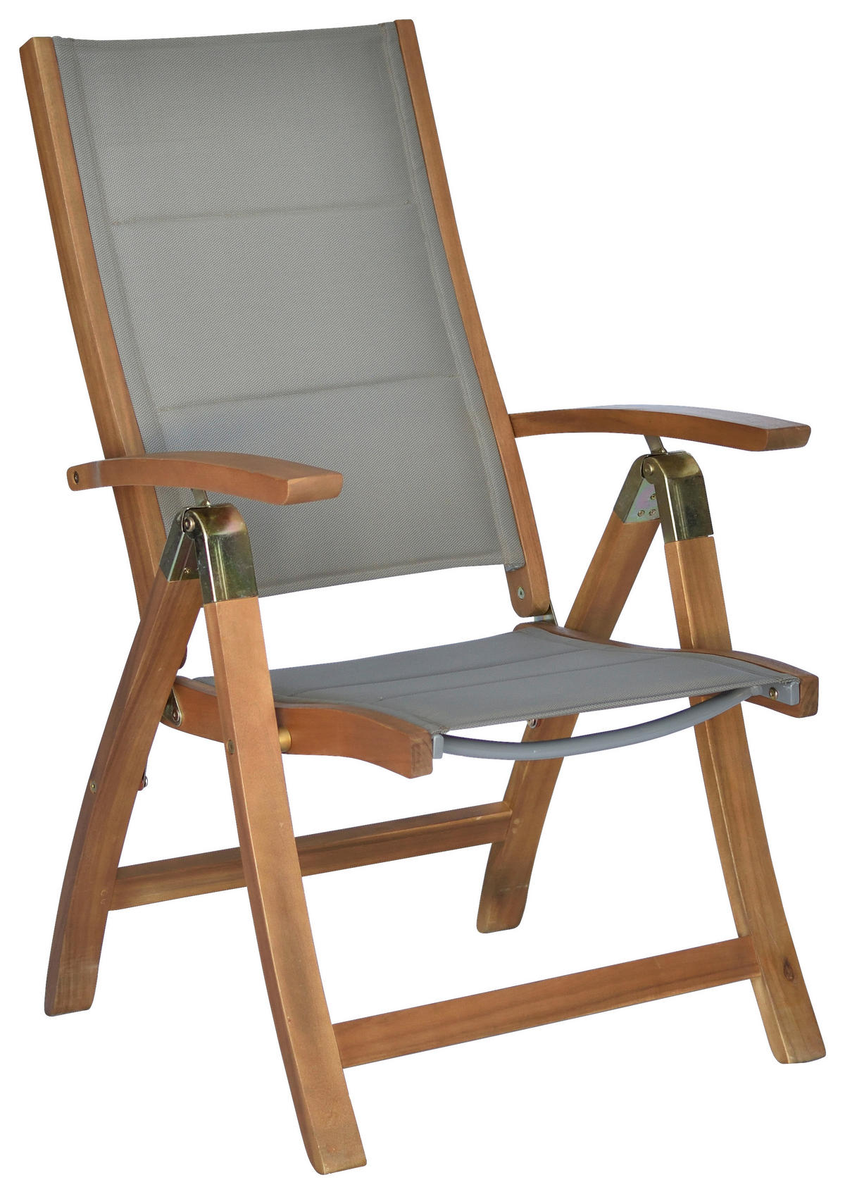 GARTENKLAPPSESSEL in Holz, Textil Grau, Akaziefarben  - Grau/Akaziefarben, ROMANTIK / LANDHAUS, Holz/Textil (61,5/110,5/68cm) - Gardenson