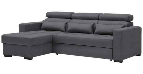 ECKSOFA in Webstoff Anthrazit  - Anthrazit/Schwarz, Design, Kunststoff/Textil (179/240cm) - Carryhome