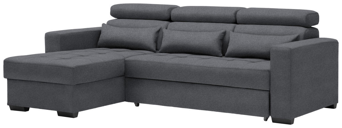 ECKSOFA in Webstoff Anthrazit  179/240 cm  - Anthrazit/Schwarz, Design, Kunststoff/Textil (179/240cm) - Carryhome