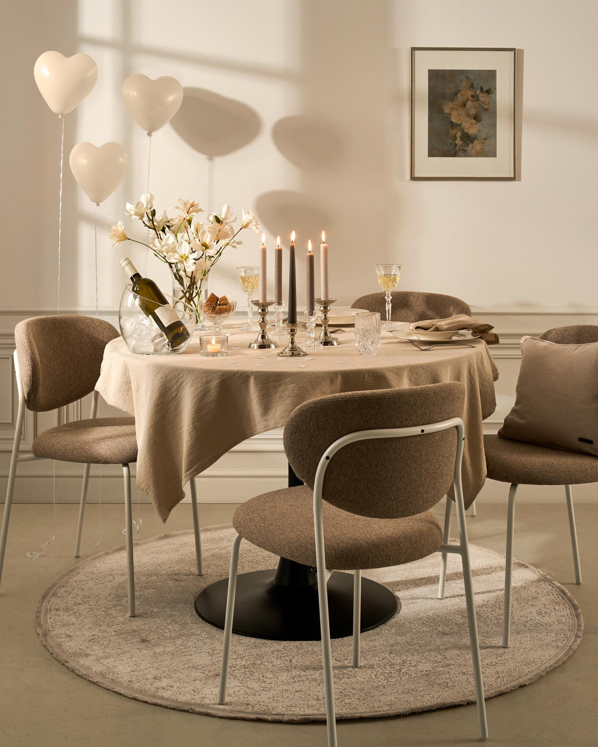 STUHL  in Edelstahl Struktur Metall, Textil  - Graubraun/Weiß, Design, Textil/Metall (50/80,5/54cm) - Lomoco