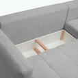 ECKSOFA Grau Chenille  - Schwarz/Grau, MODERN, Kunststoff/Textil (276/172cm) - Hom`in