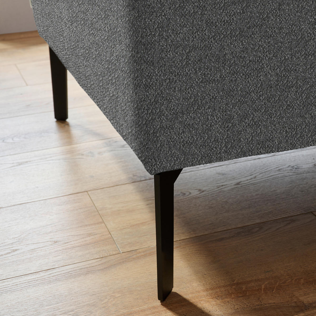 ECKSOFA in Mikrofaser Grau  - Schwarz/Grau, Design, Textil/Metall (273/203cm) - Johann Jakob
