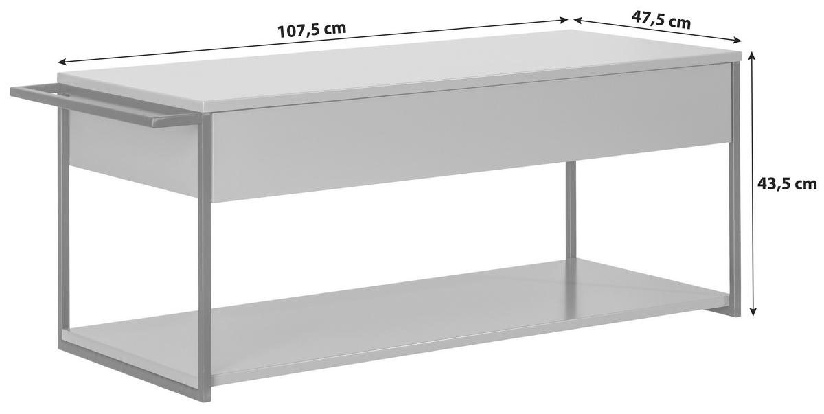WASCHTISCHUNTERSCHRANK 107,5/43,5/47,5 cm  - Schwarz/Grau, MODERN, Holzwerkstoff/Metall (107,5/43,5/47,5cm) - MID.YOU