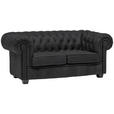 CHESTERFIELD-SOFA Webstoff Dunkelgrau  - Wengefarben/Dunkelgrau, LIFESTYLE, Holz/Textil (180/76,5/96cm) - Landscape