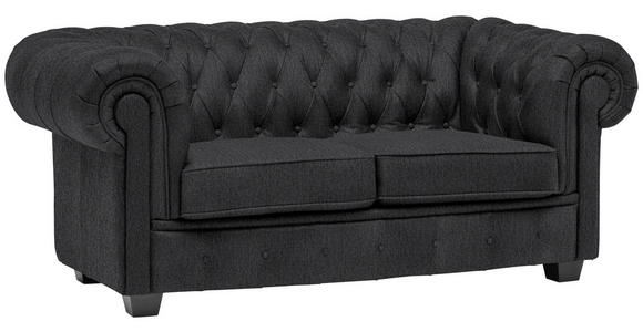 CHESTERFIELD-SOFA Webstoff Dunkelgrau  - Wengefarben/Dunkelgrau, LIFESTYLE, Holz/Textil (180/76,5/96cm) - Landscape