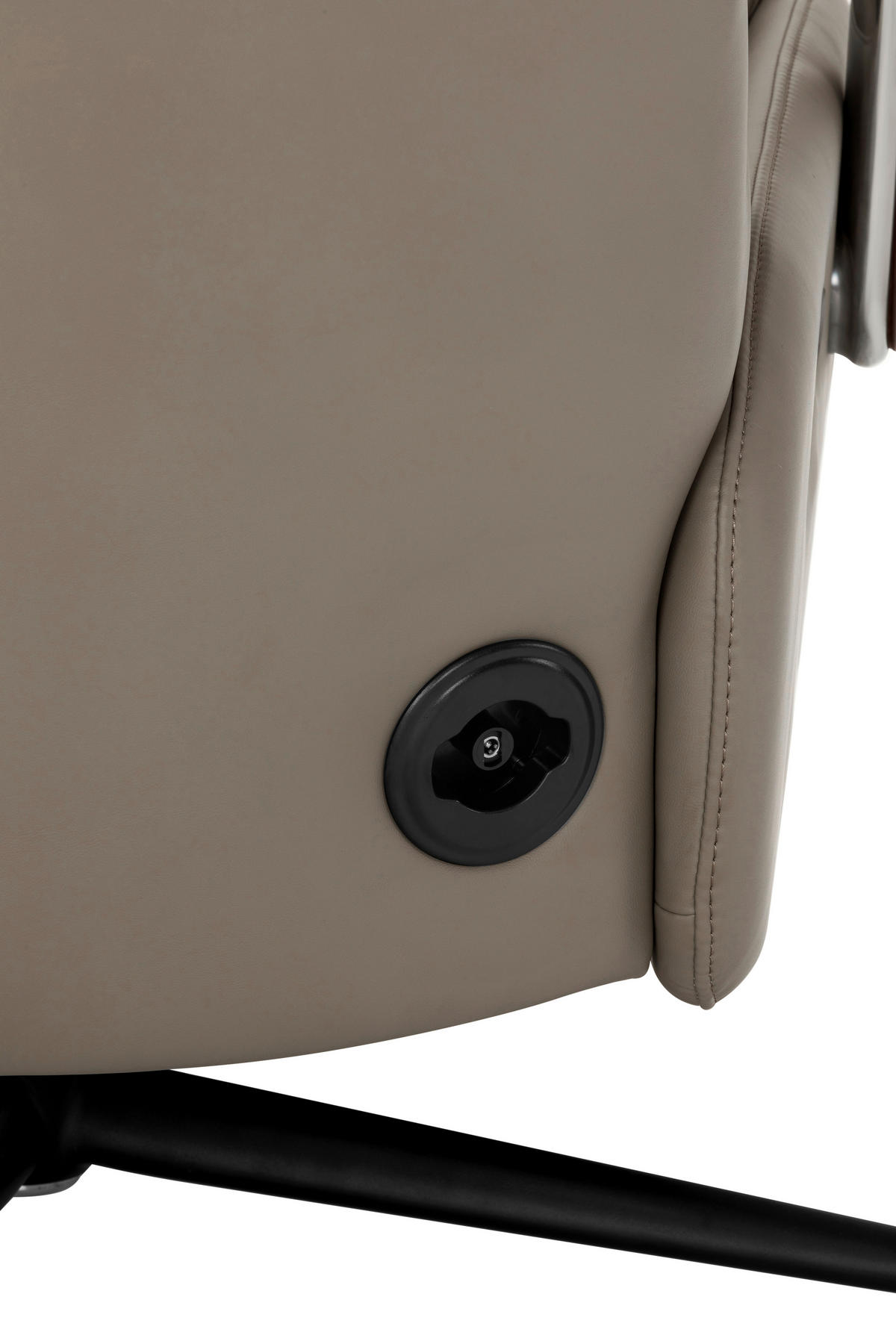 RELAXSESSEL Lederlook Echtleder    - Taupe/Schwarz, KONVENTIONELL, Leder/Textil (73/116/84cm) - Livetastic