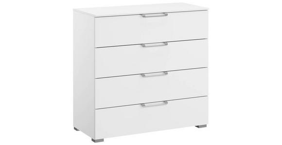 KOMMODE 80/81/42 cm in Weiß - Silberfarben/Alufarben, Design, Holzwerkstoff/Kunststoff (80/81/42cm) - Novel