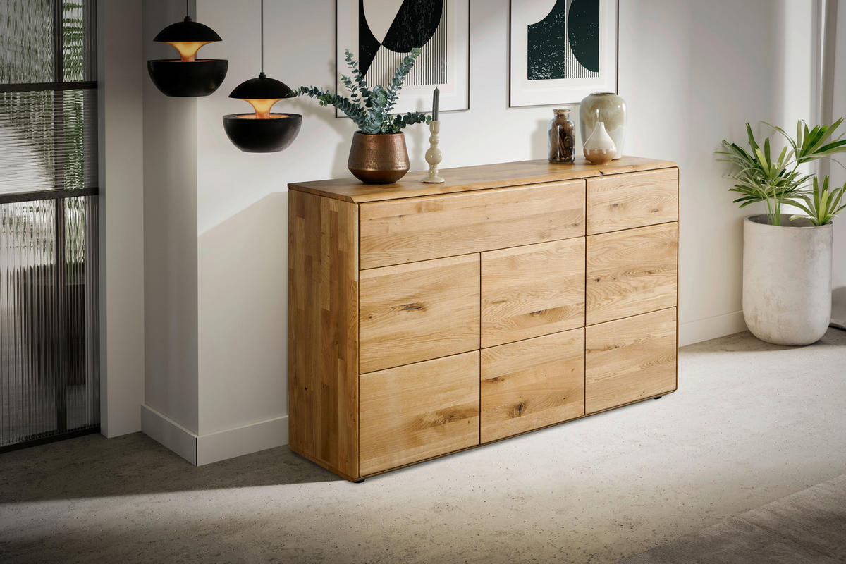 KOMMODE , 149/89/40 cm, 2 Schublade(n)  - Wildeiche, Design, Holz (149/89/40cm) - Livetastic