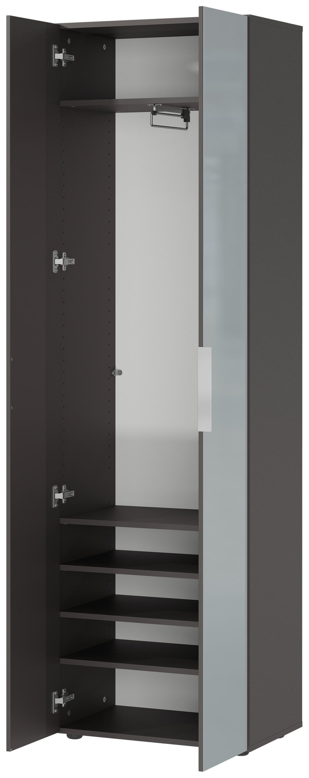 GARDEROBENSCHRANK  in 59/197/40 cm  - Chromfarben/Silberfarben, MODERN, Glas/Holzwerkstoff (59/197/40cm) - Germania