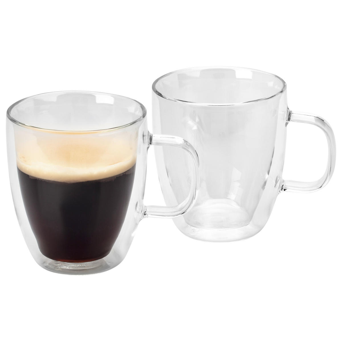 KAFFEEGLÄSERSET  - Transparent, Basics, Glas (8,5/8,5/10cm) - CHEF CUISINE