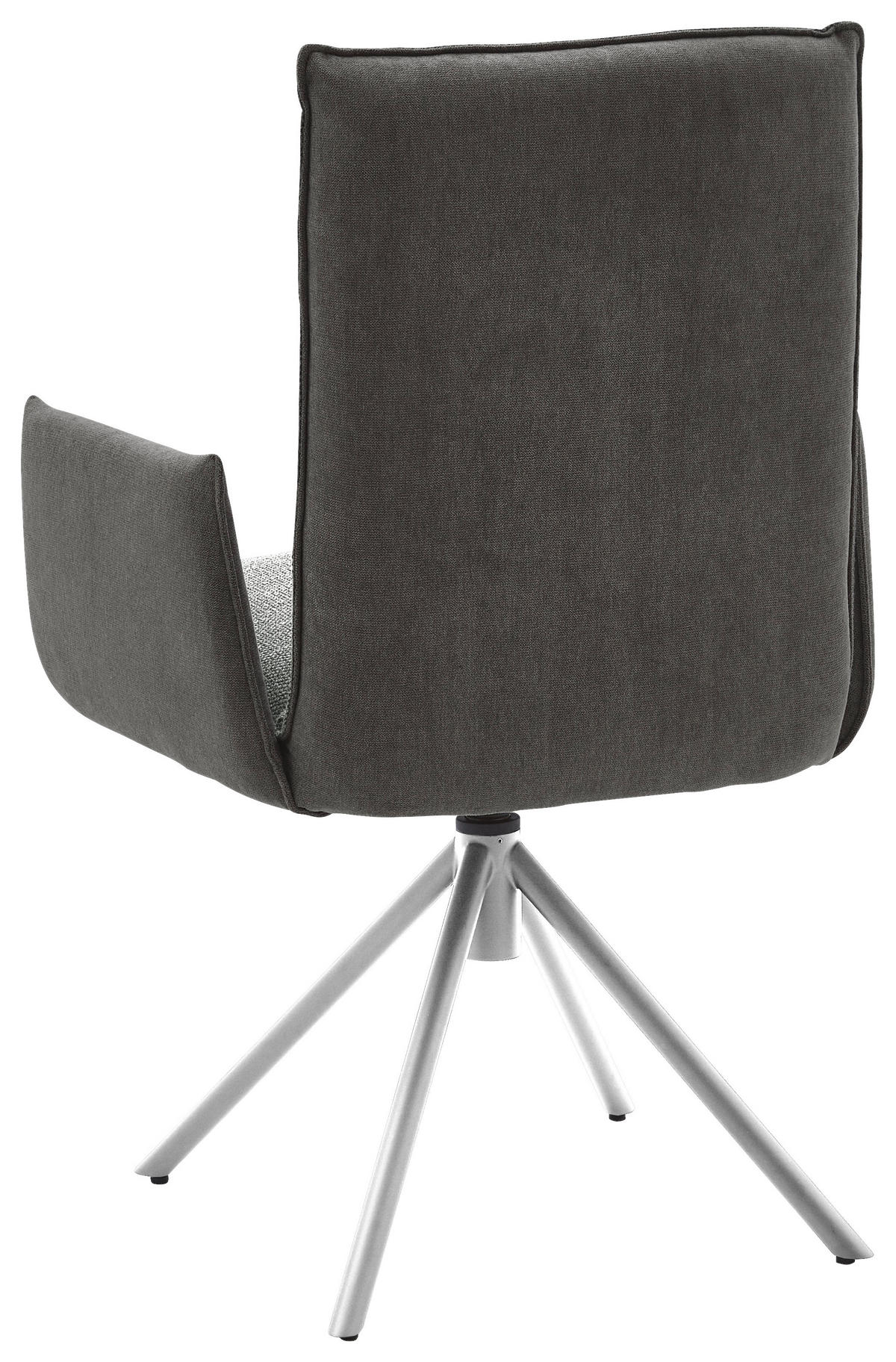 ARMLEHNSTUHL DREHBAR 360°  in Flachgewebe  - Edelstahlfarben/Dunkelgrau, Design, Textil/Metall (59/93/59cm) - Dieter Knoll