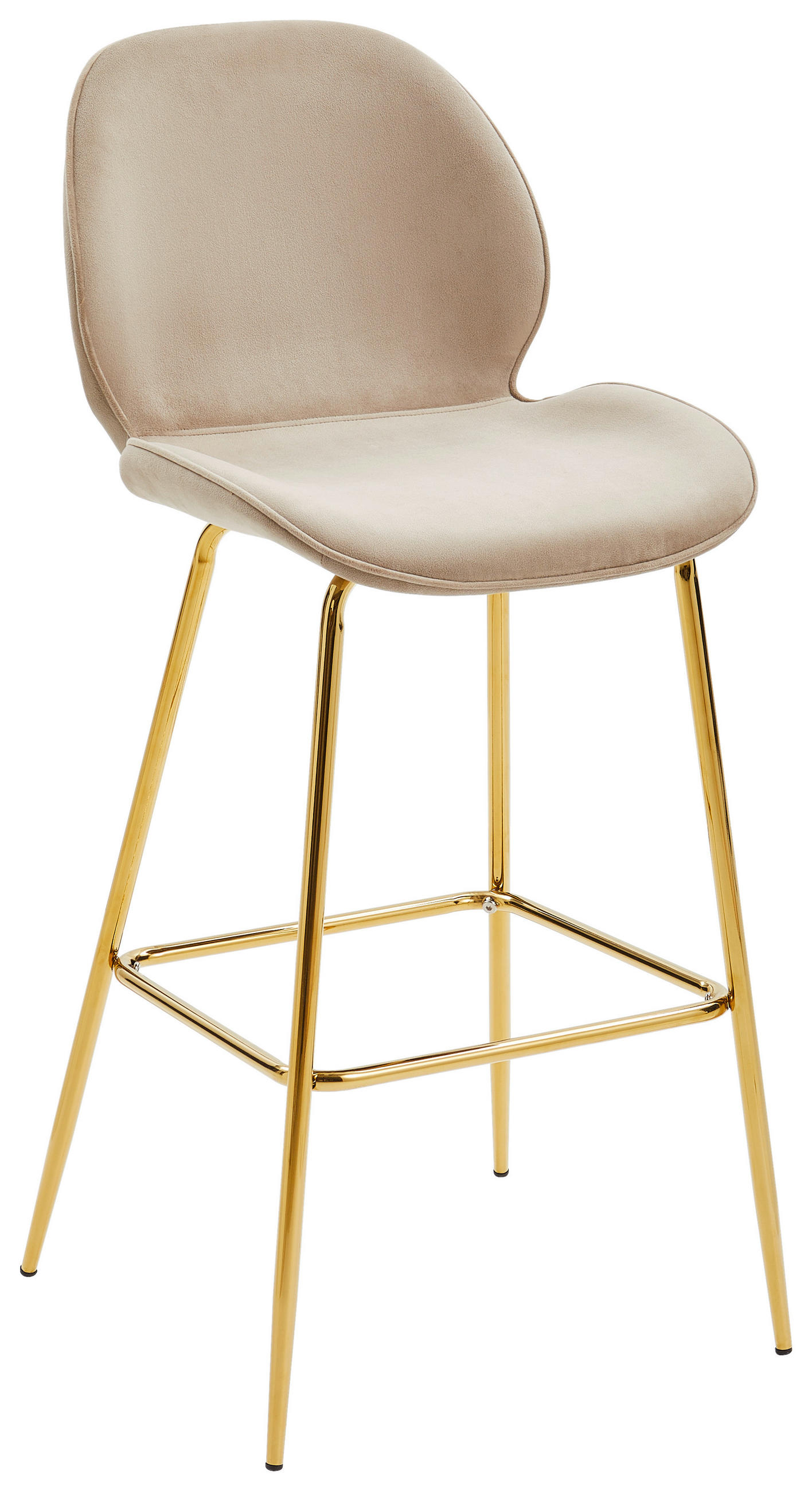 BARHOCKER Samt Taupe, Goldfarben Eisen Pappel Sperrholz  - Taupe/Goldfarben, MODERN, Holz/Textil (47/104/55cm) - Livetastic