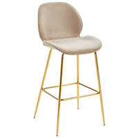 BARHOCKER Samt Taupe, Goldfarben Eisen Pappel Sperrholz  - Taupe/Goldfarben, MODERN, Holz/Textil (47/104/55cm) - Livetastic