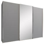 SCHWEBETÜRENSCHRANK  in Hellgrau  - Hellgrau/Alufarben, Design, Glas/Holzwerkstoff (280/222/68cm) - Moderano