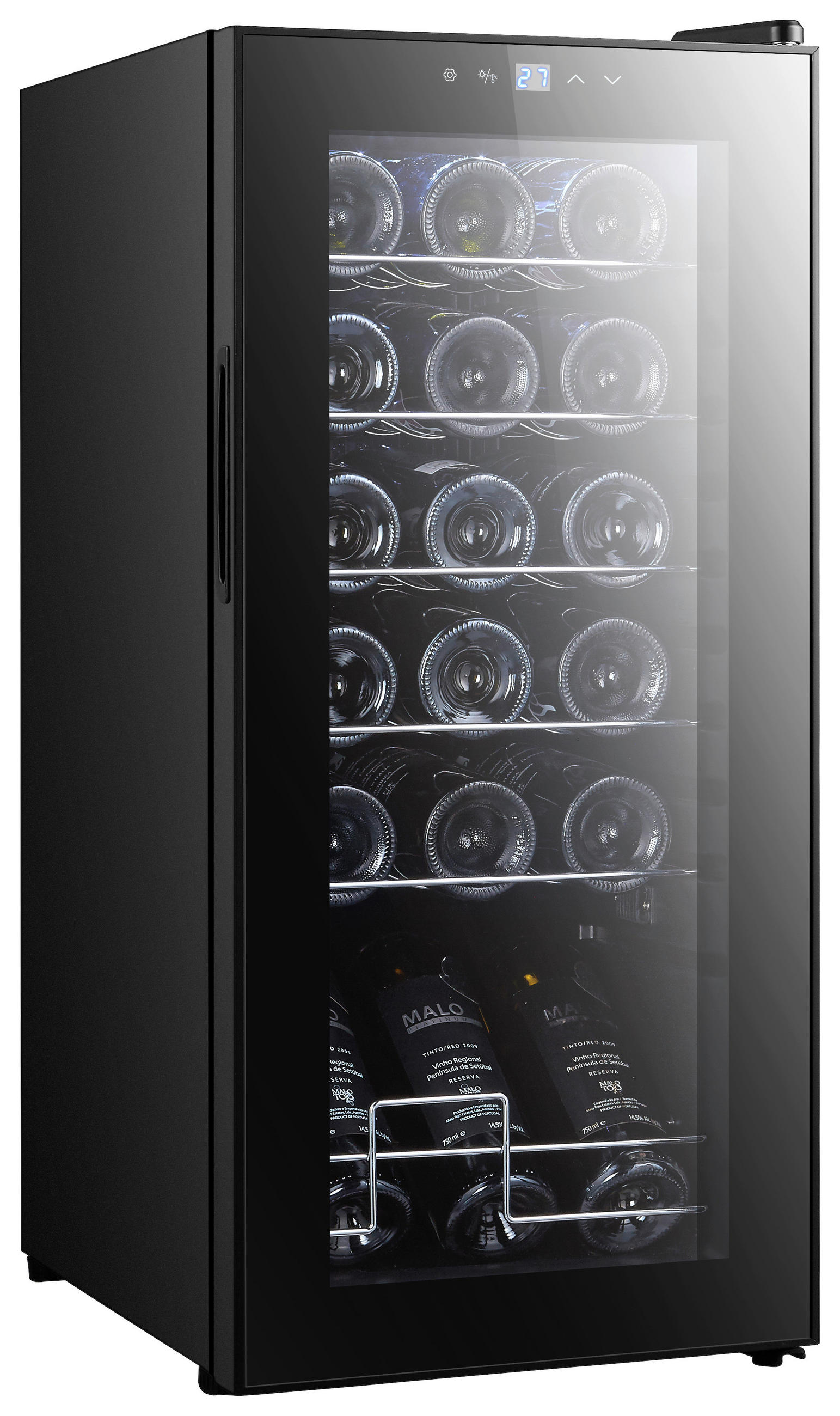 WEINKÜHLSCHRANK JC-53  - Schwarz, Basics, Glas/Metall (34,5/77/45cm) - Atrigo