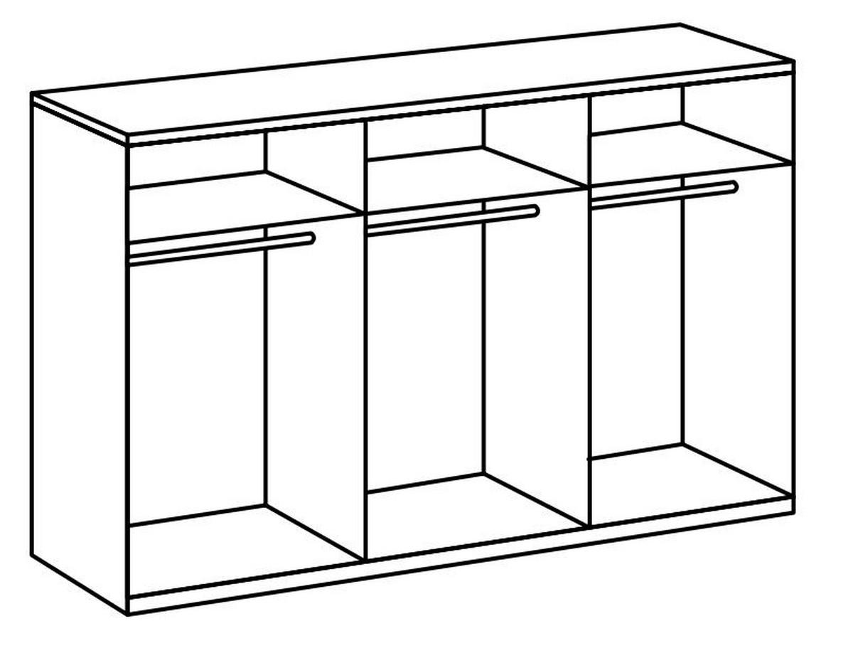 DREHTÜRENSCHRANK in Graphitfarben, Eichefarben  - Chromfarben/Eichefarben, Modern, Holzwerkstoff (300/216/58cm) - MID.YOU