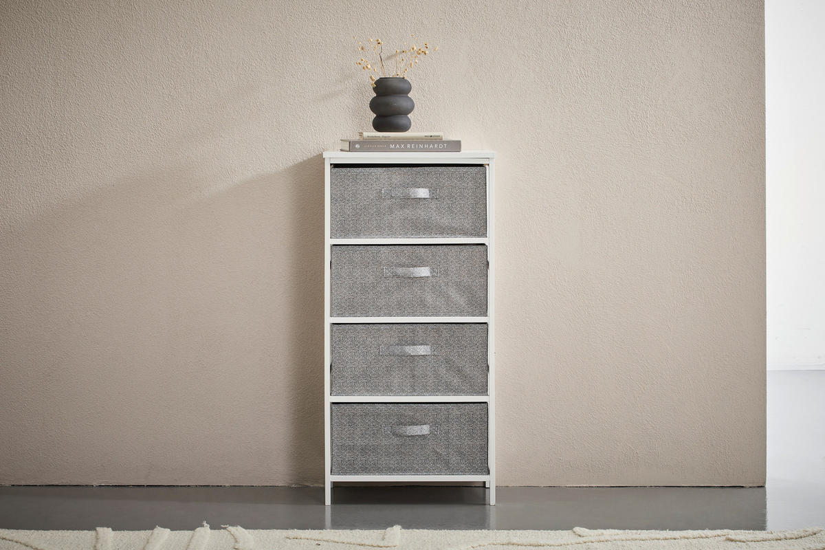 BYRÅ 46/94/30 cm  - vit/grå, Basics, trämaterial/trä (46/94/30cm) - Carryhome