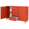 SIDEBOARD 146/92/41 cm  - Rot/Nickelfarben, Design, Holzwerkstoff/Metall (146/92/41cm) - Carryhome
