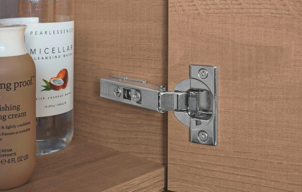 BADEZIMMER 4-teilig  in 82,2 cm  - Chromfarben/Hellbraun, Basics, Glas/Keramik (82,2cm)