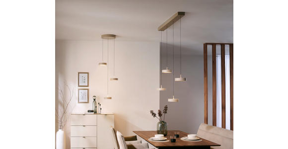 LED-HÄNGELEUCHTE 46.5/180 cm  - Sandfarben, Design, Metall (46.5/180cm) - Dieter Knoll