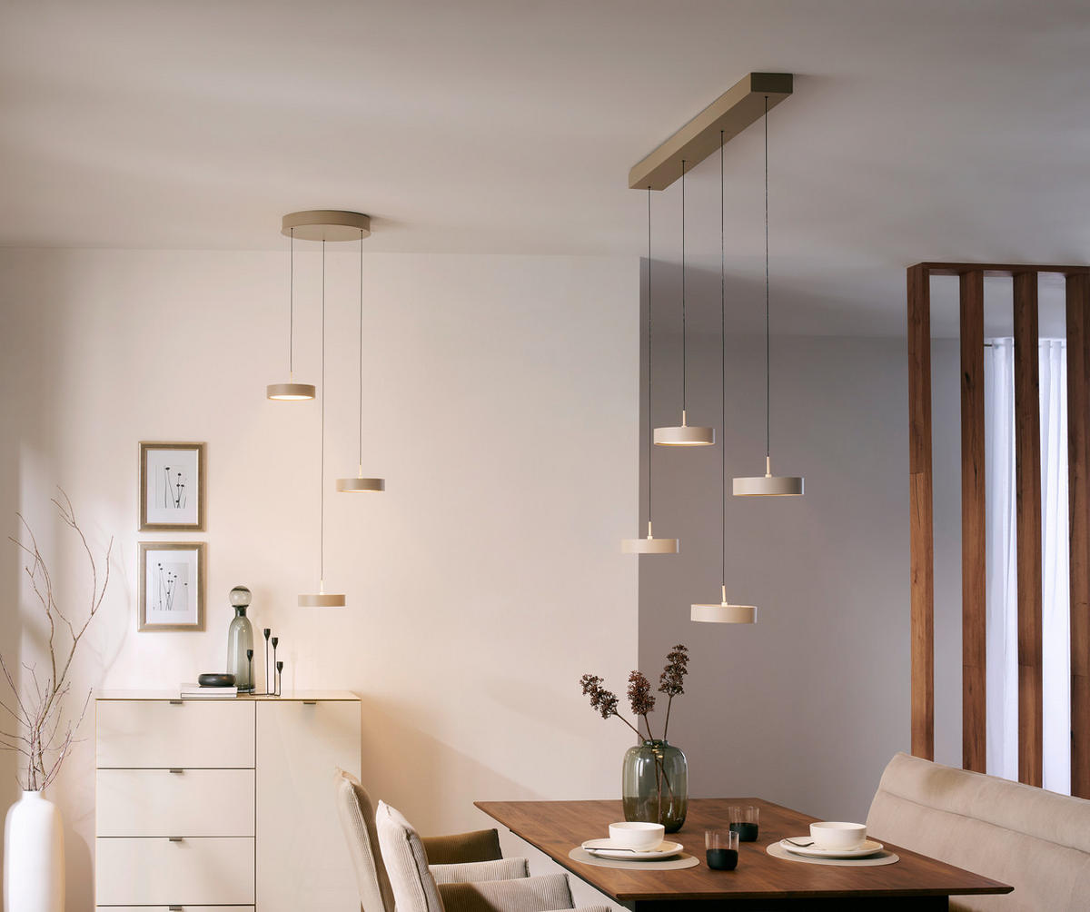 LED-HÄNGELEUCHTE Bellevue 46.5/180 cm   - Sandfarben, Design, Metall (46.5/180cm) - Dieter Knoll