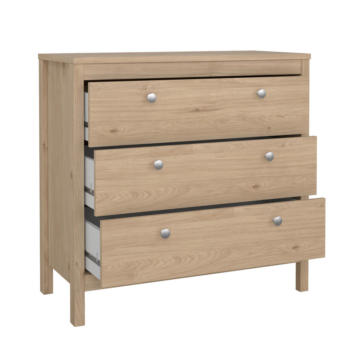KOMMODE  in 82,3/79,7/38,4 cm  - Eichefarben/Silberfarben, MODERN, Holzwerkstoff/Metall (82,3/79,7/38,4cm) - MID.YOU