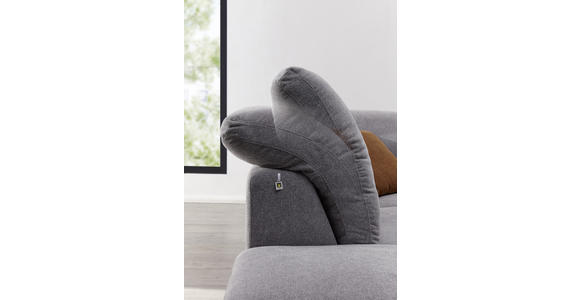 WOHNLANDSCHAFT Grau Webstoff - Schwarz/Grau, Design, Textil/Metall (226/292cm) - Valnatura