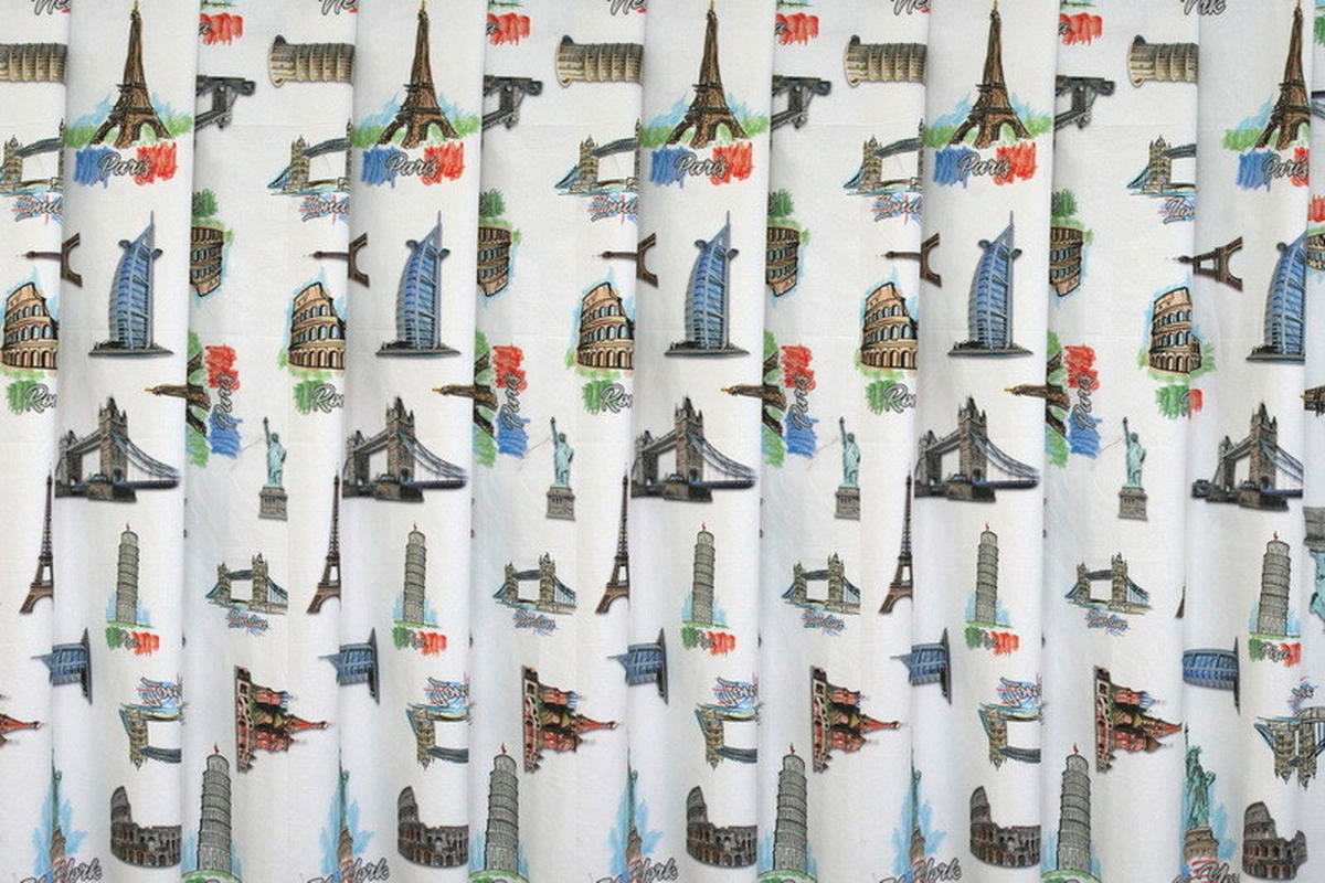 MATERIAL TEXTIL DECORATIV obscuritate  - maro/albastru, Basics, textil (140cm)