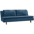 SCHLAFSOFA Flachgewebe Blau  - Blau/Eichefarben, KONVENTIONELL, Holz/Textil (205/85/98cm) - Carryhome