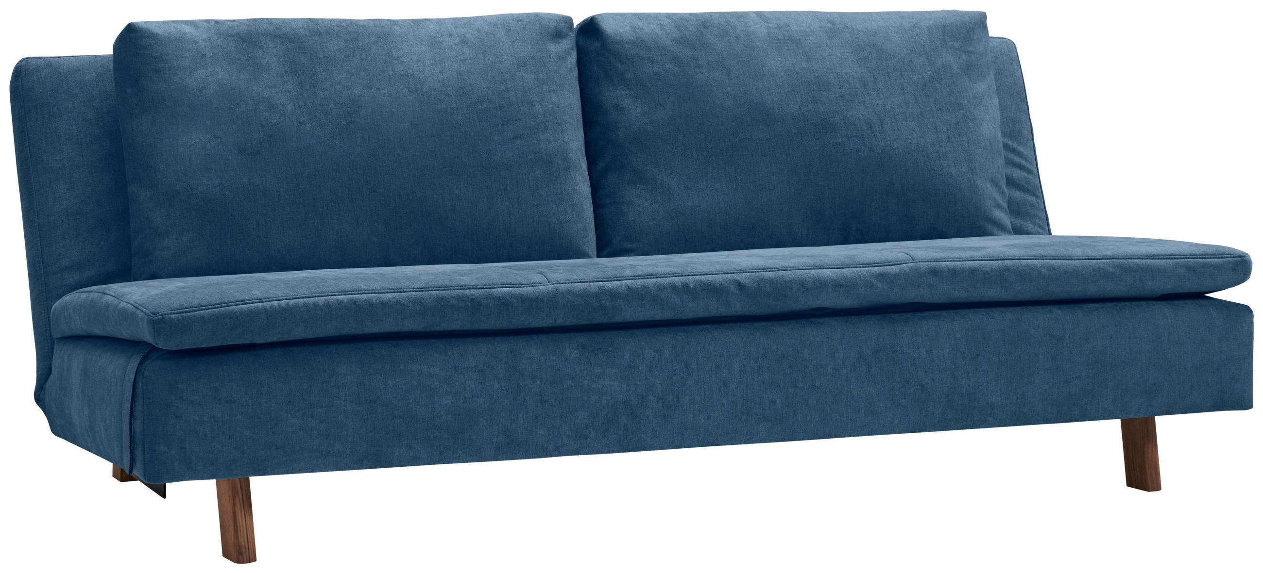 SCHLAFSOFA Flachgewebe Blau  - Blau/Eichefarben, KONVENTIONELL, Holz/Textil (205/85/98cm) - Carryhome