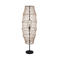 STEHLEUCHTE Skandinavisch 38/120 cm  - Schwarz/Naturfarben, Natur, Textil/Metall (38/120cm)