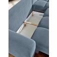ECKSOFA Blau Flachgewebe  - Blau/Schwarz, KONVENTIONELL, Kunststoff/Textil (274/174cm) - Carryhome