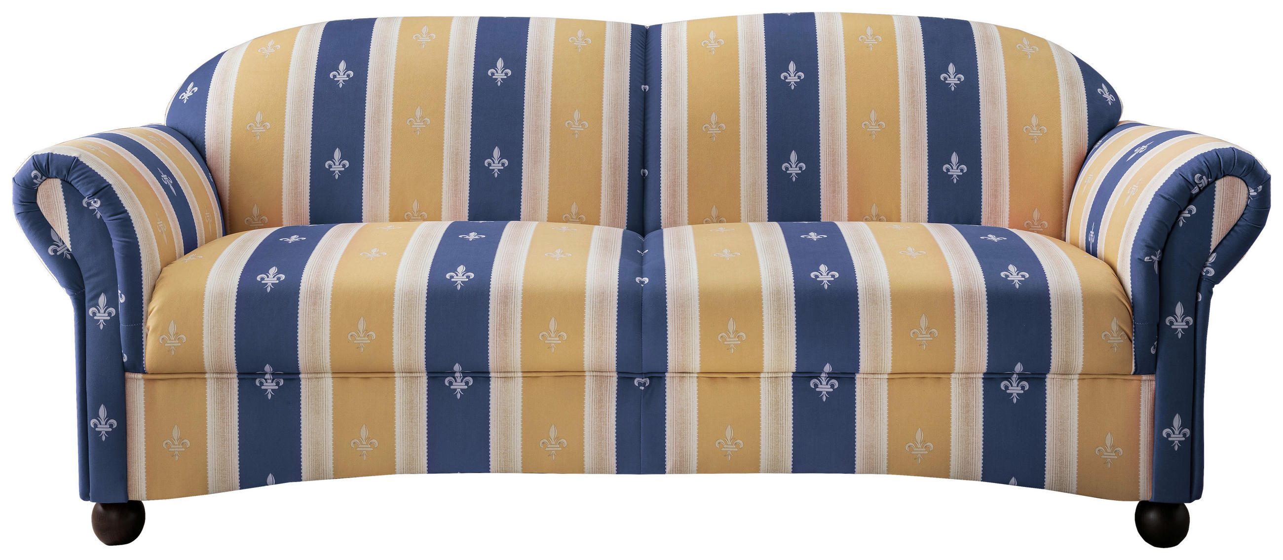 SITZGARNITUR Mikrofaser Blau  - Wengefarben/Blau, KONVENTIONELL, Holz/Textil (439/84/80cm) - Livetastic