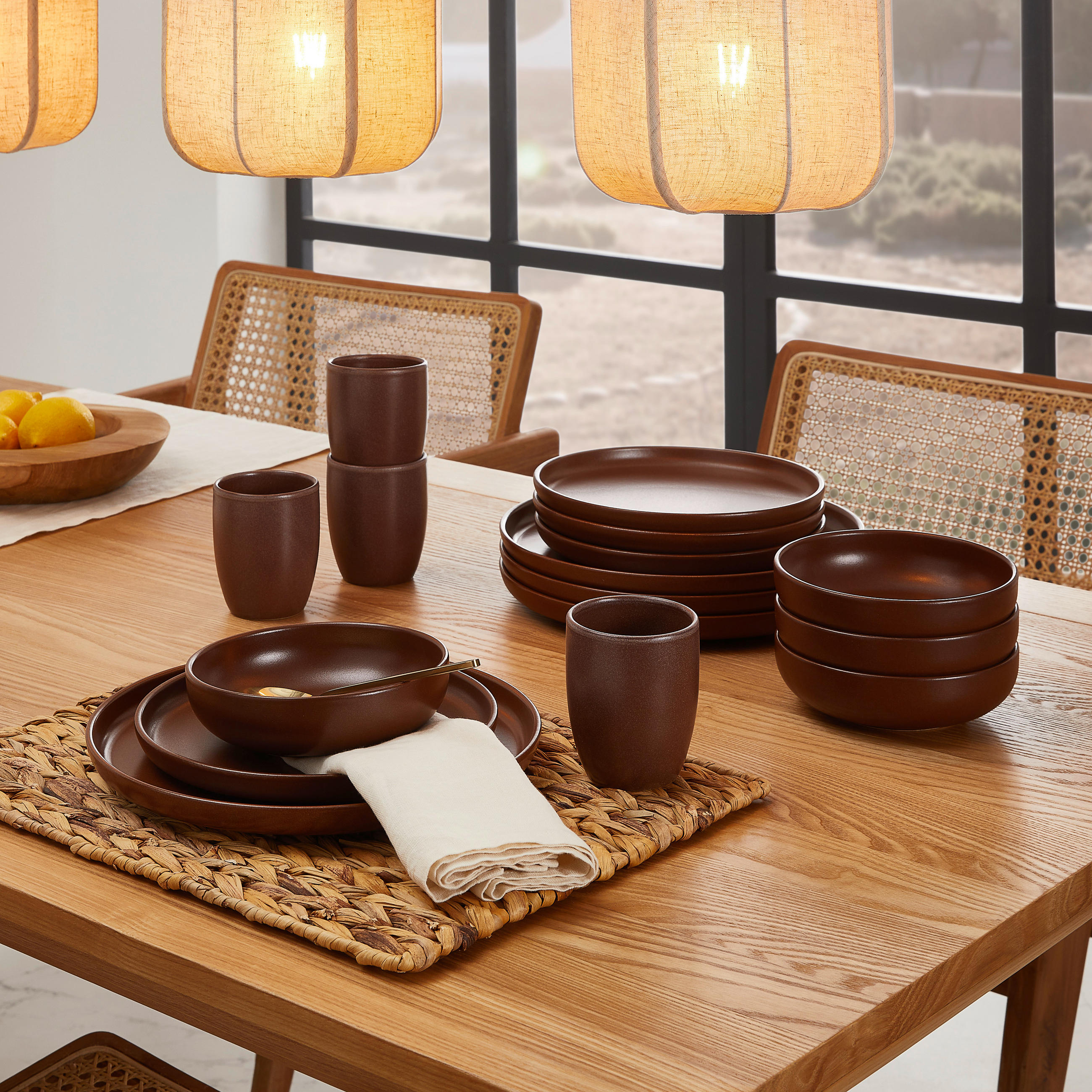 KOMBISERVICE 16-teilig - Braun, Trend, Keramik (43/40/37cm) - Creatable