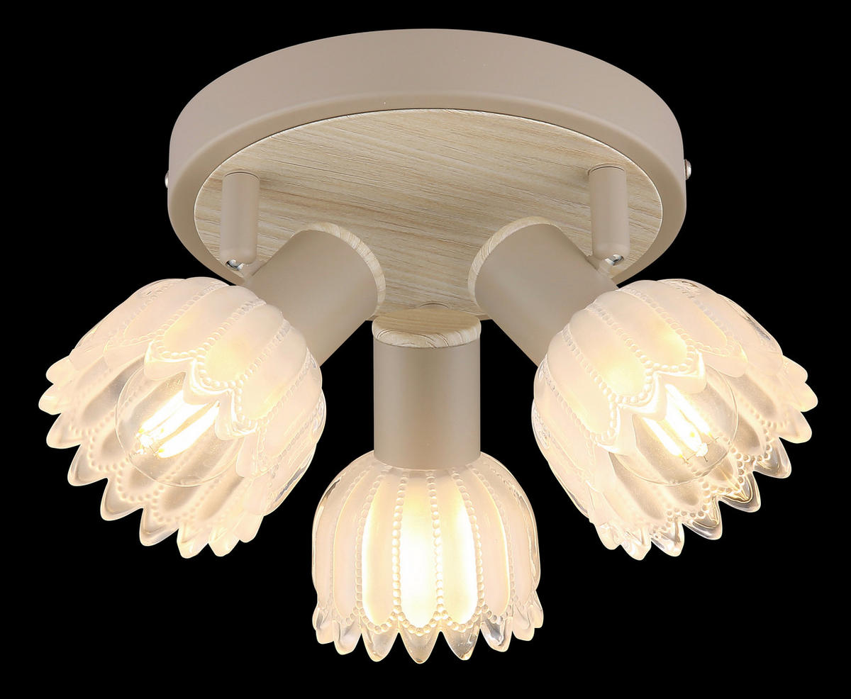 STRAHLER 34/12,5 cm   - Sandfarben, KONVENTIONELL, Glas/Metall (34/12,5cm) - Globo