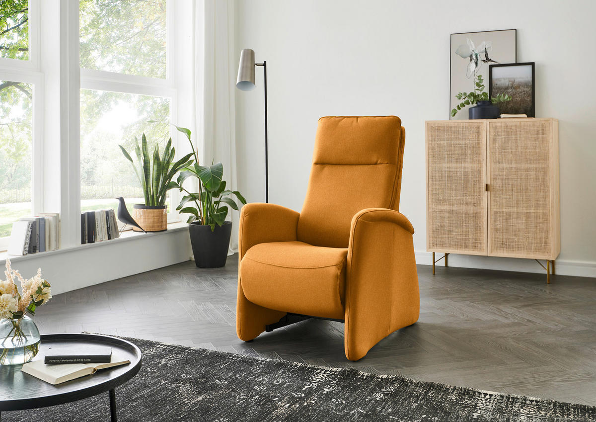 FERNSEHSESSEL in Chenille Currygelb  - Currygelb, Konventionell, Textil (79/114/87-176cm) - Valdera