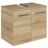 WASCHBECKENUNTERSCHRANK 60/49,8/38,3 cm  - Chromfarben/Eiche Bianco, KONVENTIONELL, Holzwerkstoff/Metall (60/49,8/38,3cm) - Sadena