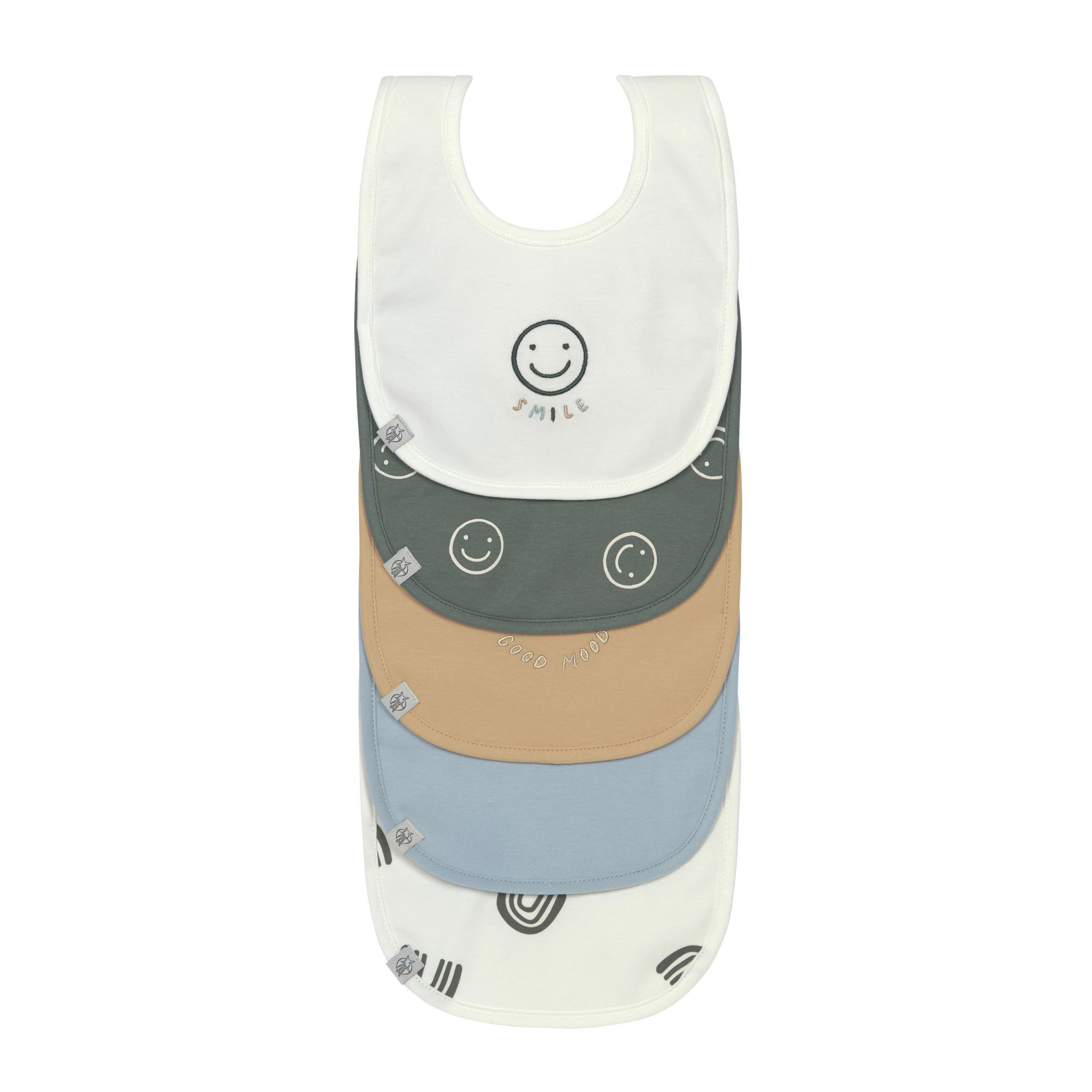 Lätzchen 5er Set - Multicolor, Basics, Textil (21,5/0,4/29cm) - Lässig