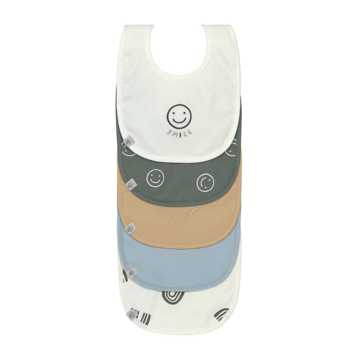 Lätzchen 5er Set - Multicolor, Basics, Textil (21,5/0,4/29cm) - Lässig