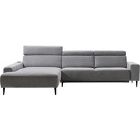 ECKSOFA  in Flachgewebe Grau  205/308 cm  - Schwarz/Grau, Design, Textil/Metall (205/308cm) - Sedda