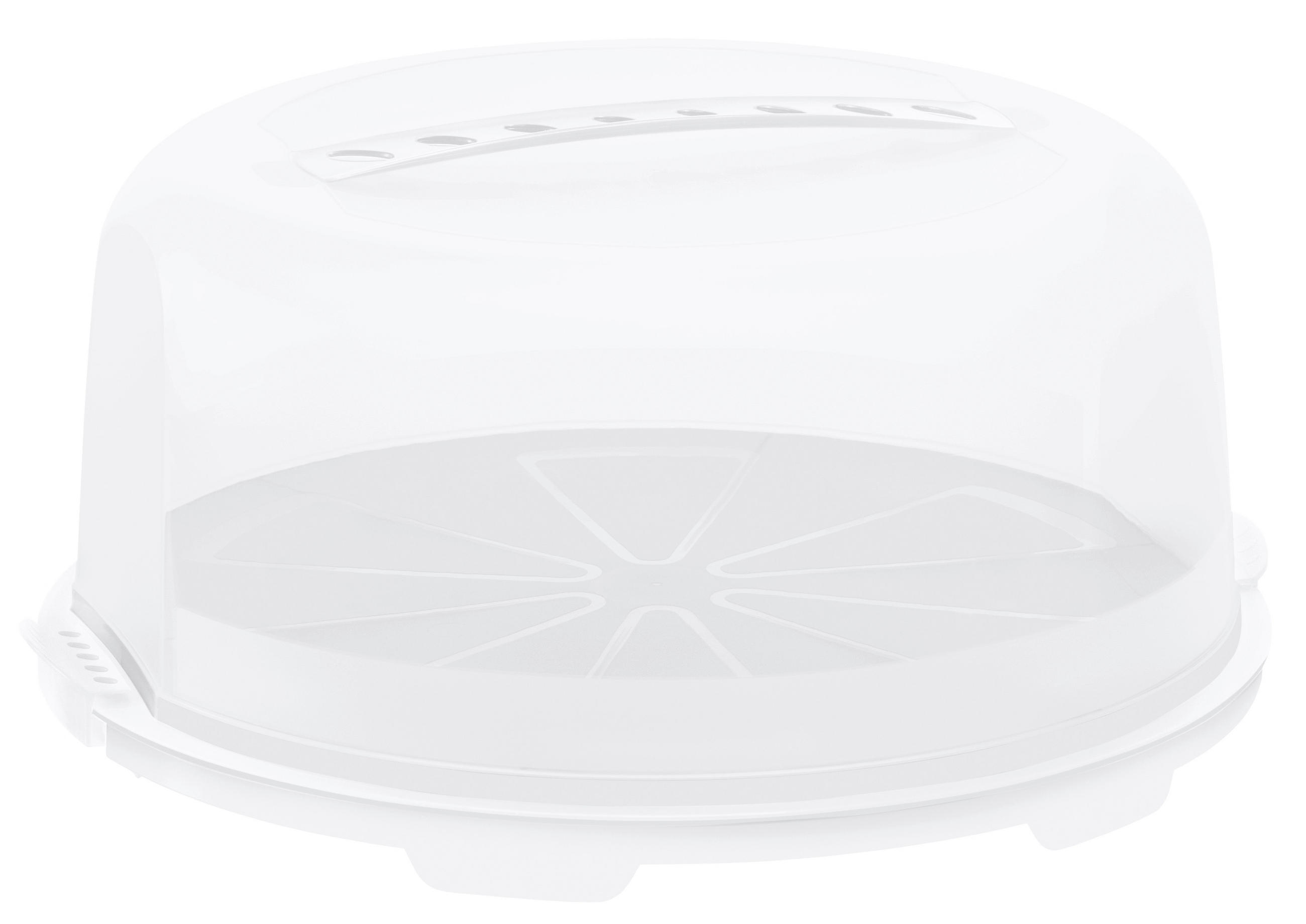 TORTENGLOCKE  35,5/34,5/16,5 cm   - Weiss/Transparent, Basics, Kunststoff (35,5/34,5/16,5cm) - Rotho