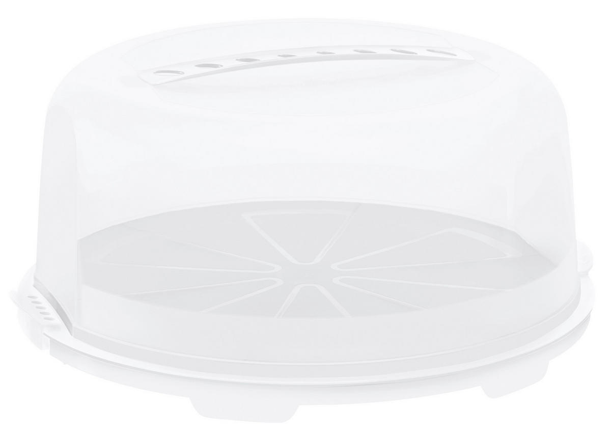 TORTENGLOCKE 35,5/34,5/16,5 cm  - Transparent/Weiß, Basics, Kunststoff (35,5/34,5/16,5cm) - Rotho