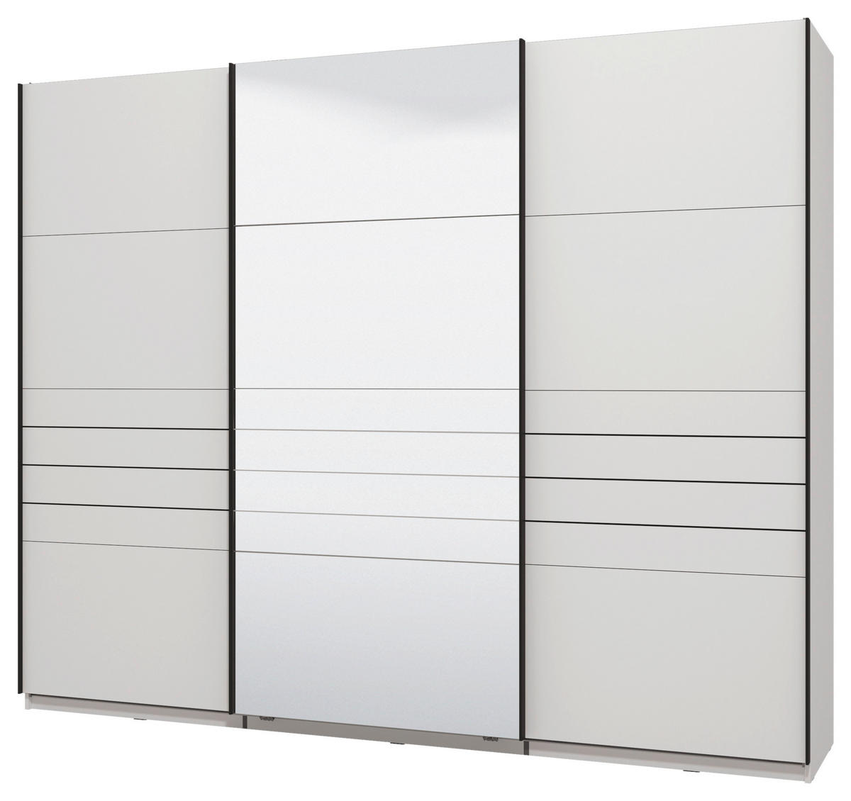 SKRIŇA S POS. DVER. – HOR.VED, biela, 270/217,5/61 cm - čierna/biela, Basics, kov/kompozitné drevo (270/217,5/61cm) - Xora