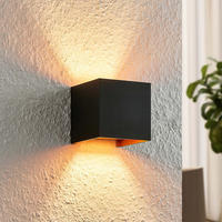 WANDLEUCHTE Leon 9,7/9,7/9,7 cm   - Goldfarben/Schwarz, Basics, Metall (9,7/9,7/9,7cm) - Novel