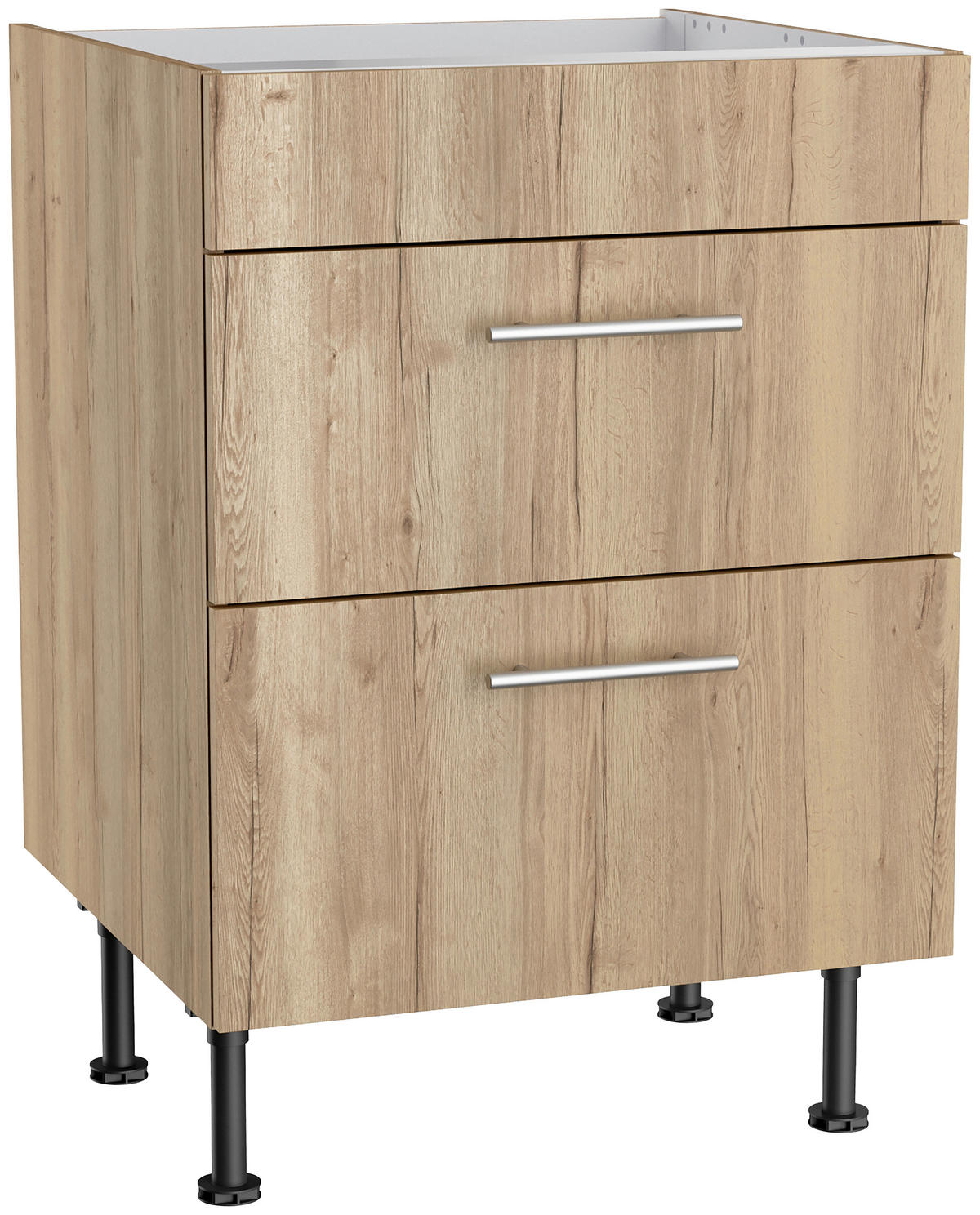 ECKKÜCHE 270/200 cm  in Eichefarben  - Edelstahlfarben/Eichefarben, Basics, Holzwerkstoff/Metall (270/200cm) - Optifit