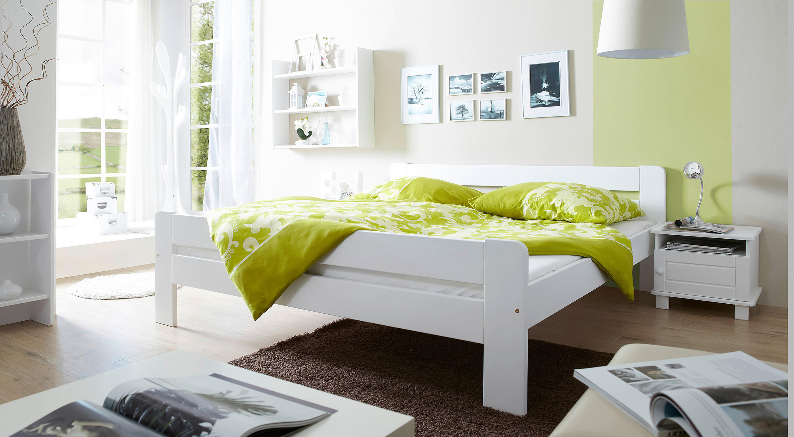 BETT 140/200 cm  in Weiß  - Weiß, MODERN, Holz (140/200cm) - MID.YOU