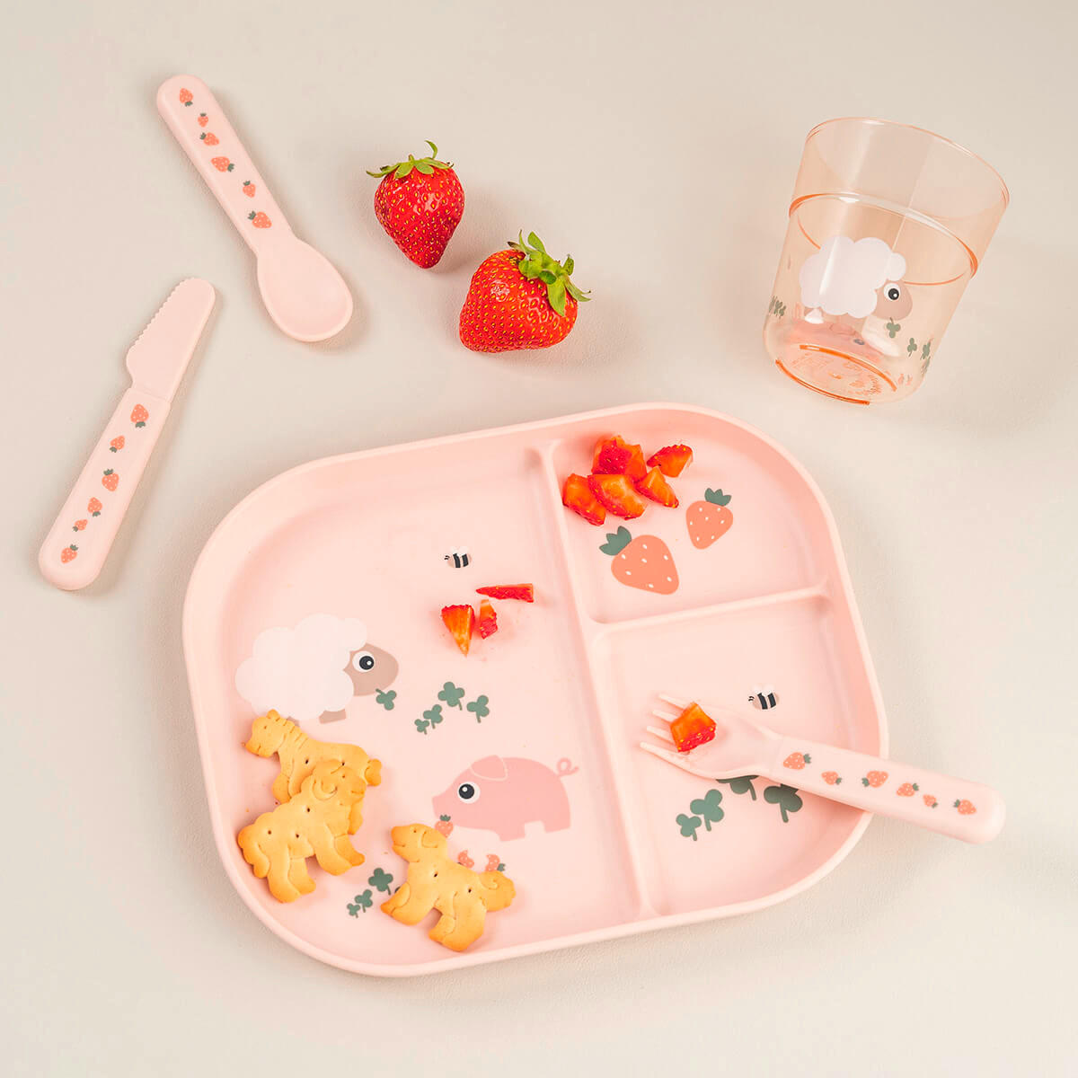 KINDERBESTECK  - Hellrosa, Basics, Kunststoff (1,5/10/14,5cm)