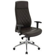 CHEFSESSEL in Lederlook Chromfarben, Schwarz - Chromfarben/Schwarz, KONVENTIONELL, Leder/Kunststoff (67,5/123-131/62cm) - Novel