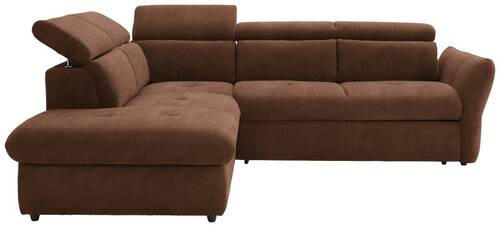 ECKSOFA in Mikrofaser Braun  224/254 cm  - Schwarz/Braun, Design, Kunststoff/Textil (224/254cm) - Stylife
